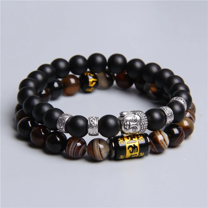 2 шт./компл. белые черные стеклянные бусины натуральные зеркальные браслеты из