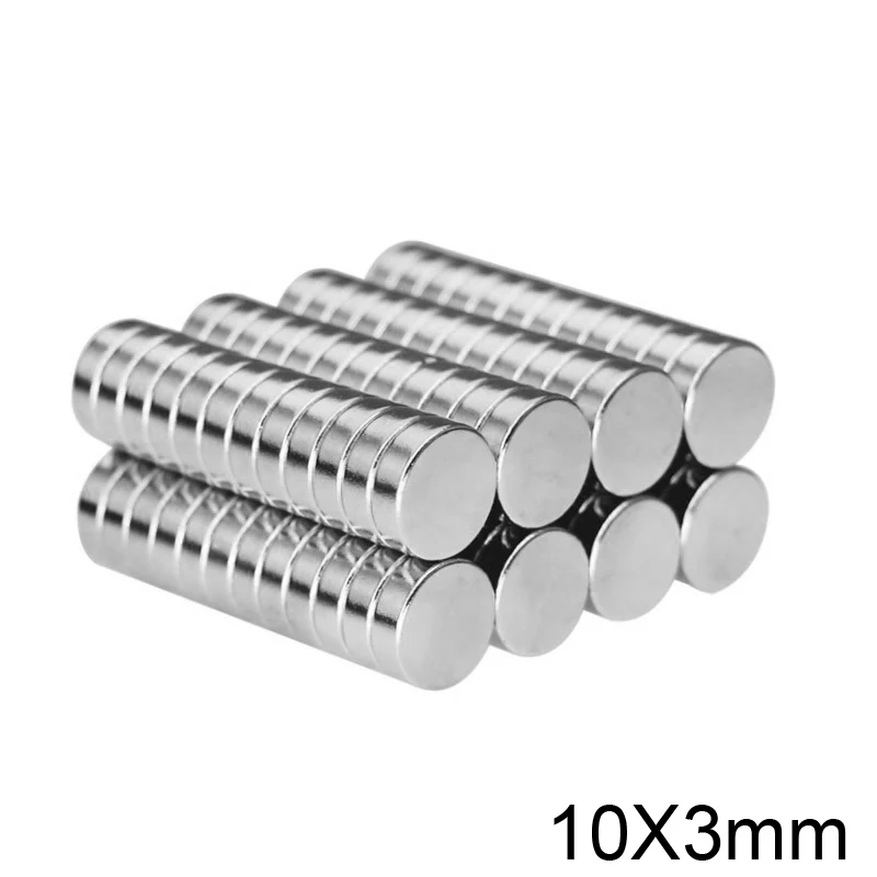 

50-500 Pcs Permanent Neodymium Iron Boron Super Strong Round Magnet 10x3 mm N35 Disc Mini Magnet Refrigerator Fixed Magnet