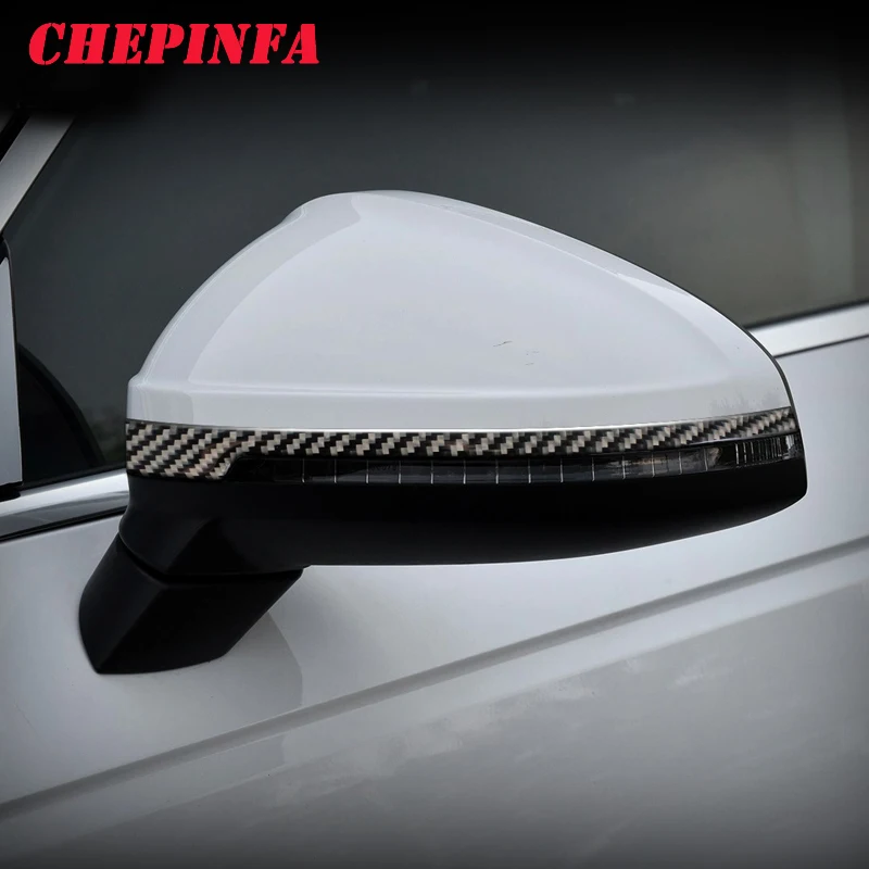 

CHEPINFA Carbon Fiber Rearview Mirror Anti-collision Strip Stickers Decorative Accessories For Audi A4L A5 2017-2019