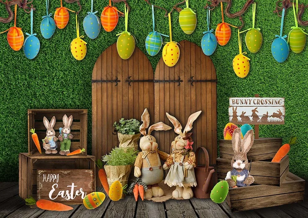 

Easter Eggs Backdrop Photography for Photo Studio Newborn Birthday Spring Bunny Flower Decoration Child Portrait Photobackground