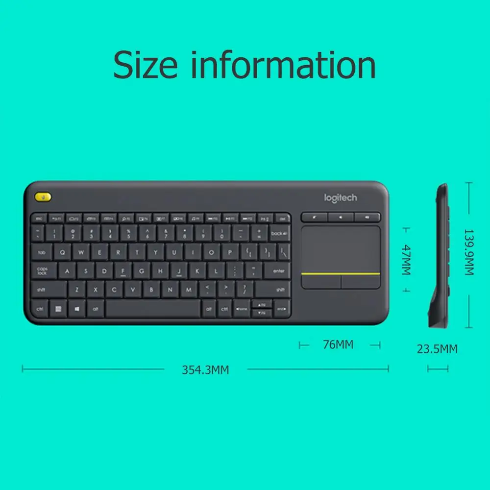 Беспроводная сенсорная клавиатура Logitech K400 Plus с тачпадом для Android Smart TV компьютера