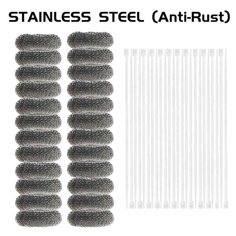 

24/36/50 Sets Stainless Steel Anti Rust Washing Machine Lint Snare Traps Washer Hose with Cable Ties H05F