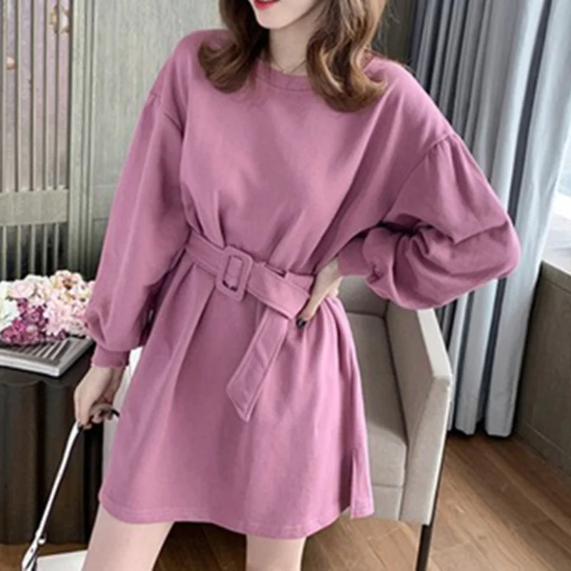 

Fall/winter New Style Fashion Mid-length Sweater Women Loose Fit Small Slim Western-style Dress