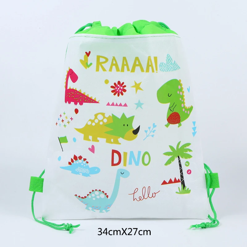 

Forest Dinosaur Drawstring Pocket Boy Jungle Safari Dino One 1st Birthday Party Kids Jurassic World Roar Birthday Party Supply