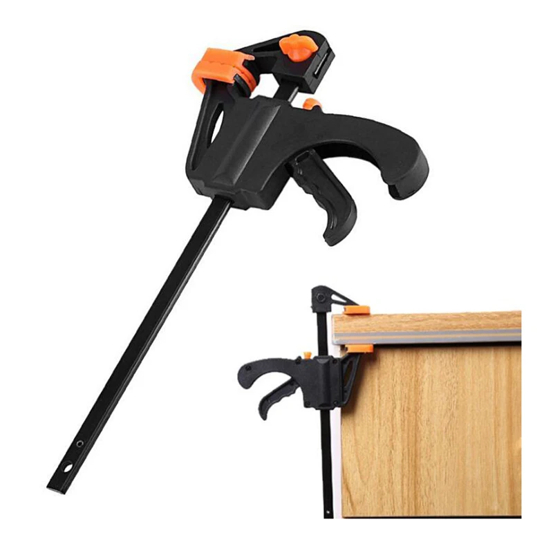 1pc 4 Inch Woodworking F Clamps Clip Quick Release Ratchet Bar Clamp Clip Grip Spreader Gadget Tool