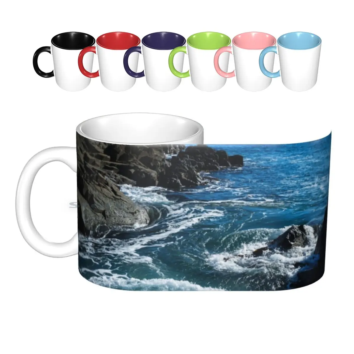 

Шотландские морские керамические кружки, кофейные чашки, кружка для молока, чая, кружка с изображением острова Скай, шотландского пейзажа Moody Rocks, блестящие, красивые