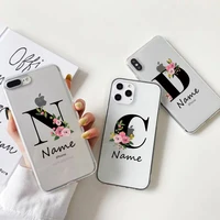 Flowers Diy For iphone Pro Mini Custom Capital Letters Name Phone Case For Max Plus New Silicone Cover