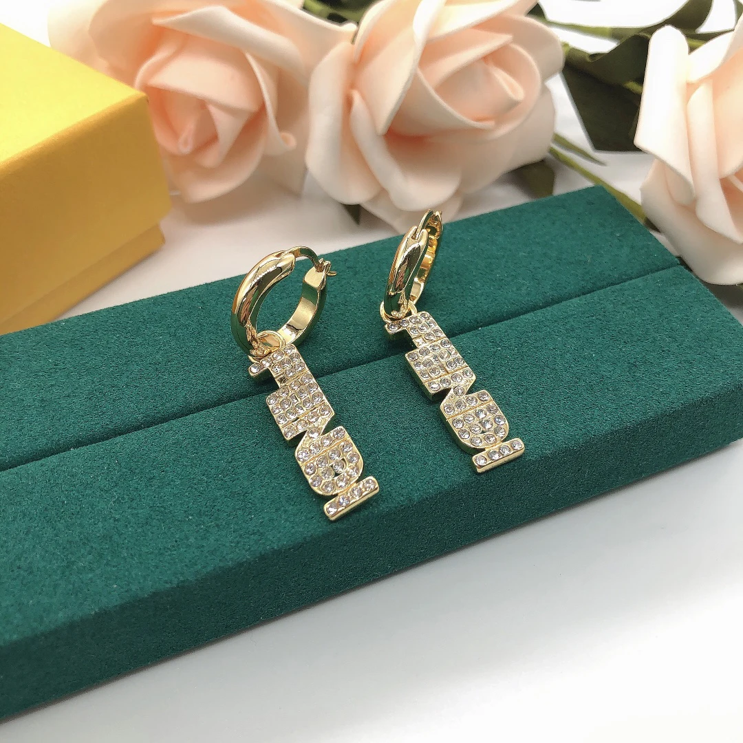 

Hot selling big brand Flogo exquisite ladies earrings with exquisite texture and personality