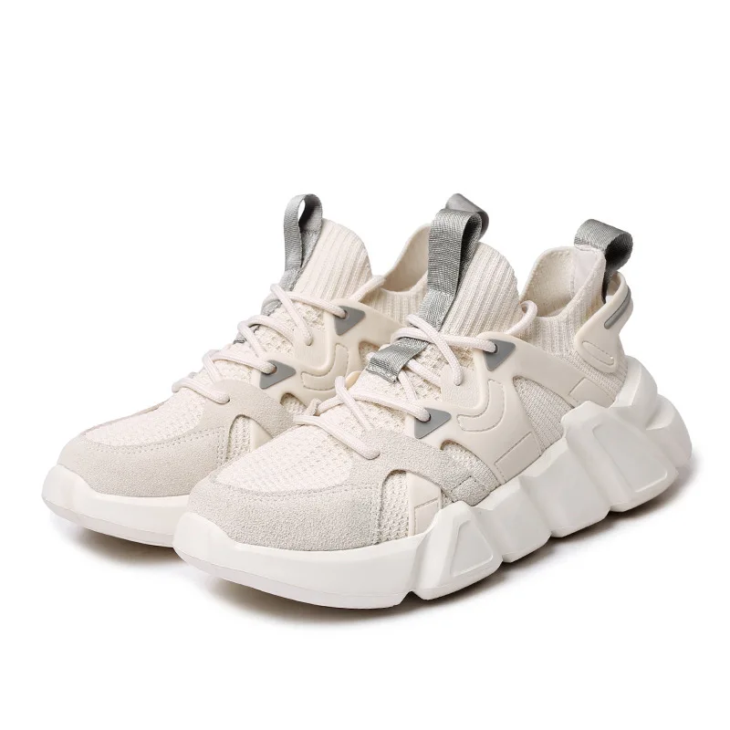 

2021 Fashion Spring Breathable Women Chunky Sneakers Platform Comfortable Running Casual Couple Sneakers White