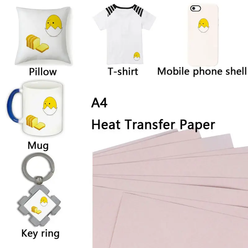 

10pcs A4 210 Mm X 297 Mm Heat-Press Transfer Paper T-Shirt Iron-on Fabric Inkjet Printer Mug DIY Bright Transfer Color