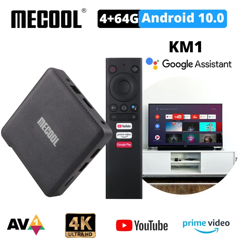 

MECOOL KM1 Android 10.0 TV Box Amlogic S905X3 4GB RAM 64GB ROM 2.4G/5G WiFi 4K BT4.2 Voice Control Google Certified TOP TV box