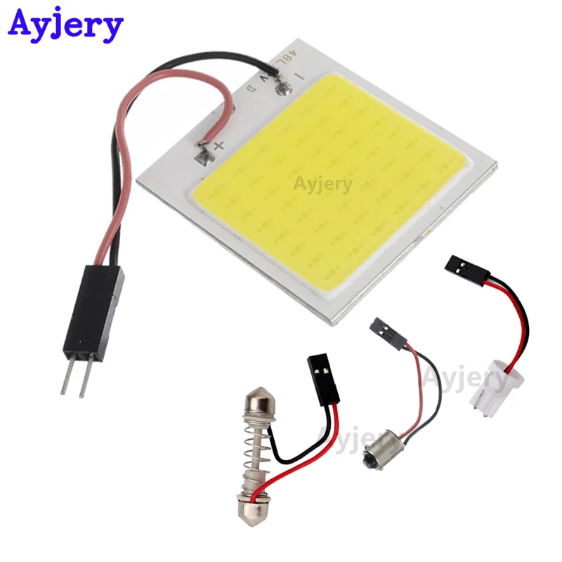 AYJERY 20 шт. Белый Автомобильный светодиодный COB 48 SMD 12 В DC панельный светильник