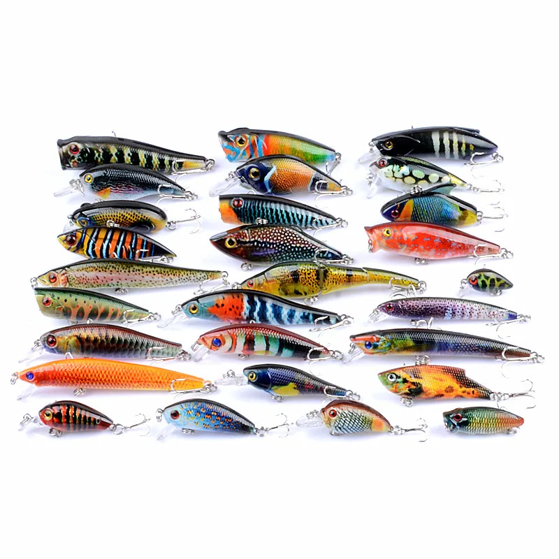 

28pcs Carp Fishing Lure Bait Set Painting Bionic Plastic Lures Swimbait Fake Fish Baits
