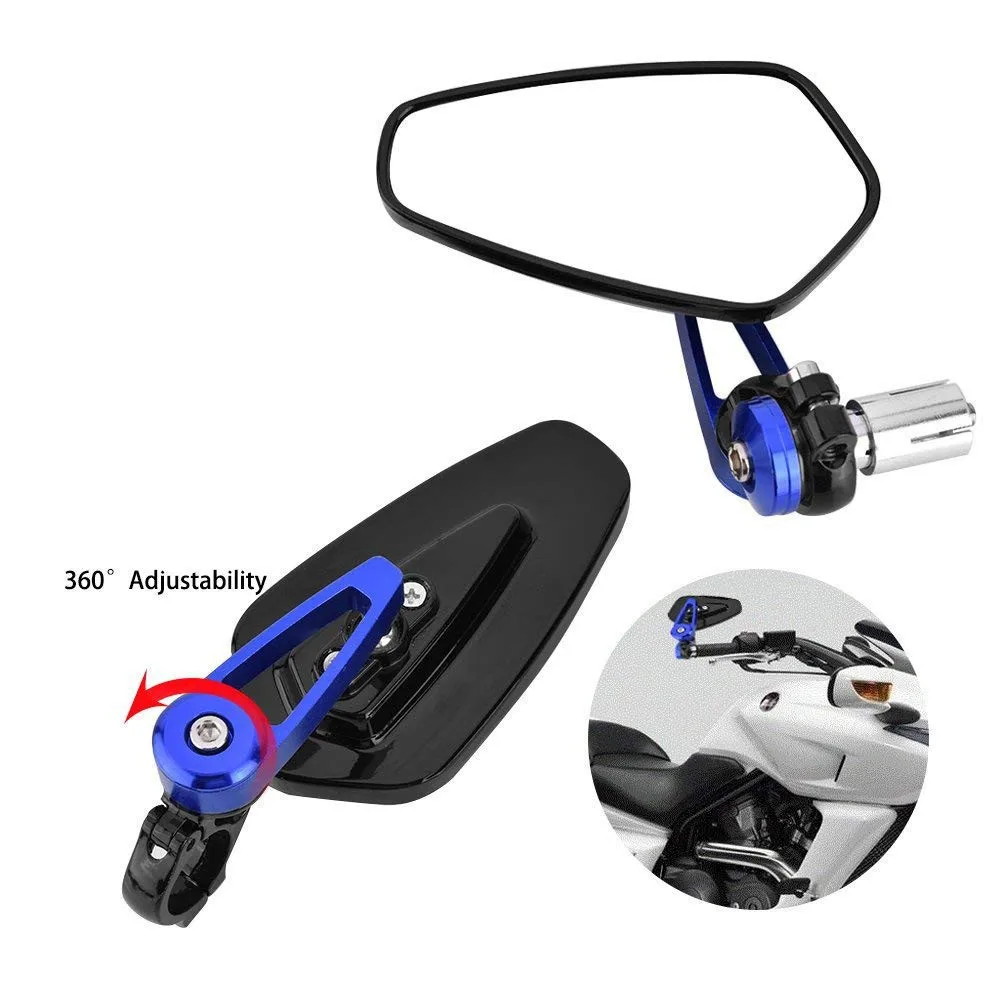 

1 Pair 7/8" 22mm Universal Motorcycle Aluminum Rear View for kawasaki nijia 1000 NINJA 250 Z1000 ZX10R Z750S NINJA650/650R