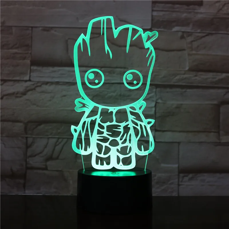 3D лампа VCity Groot 7 цветов меняющийся ночник детский веер подарки домашний стол для