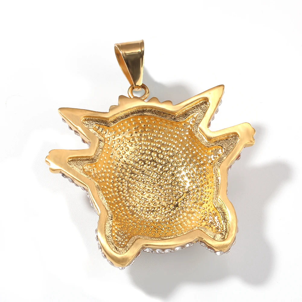 

Fashion Hiphop Micro Pave Bling Bling Fairy Necklace Iced Cubic Zirconia Little Devil Pendant Necklace Women & Men Jewelry Gift