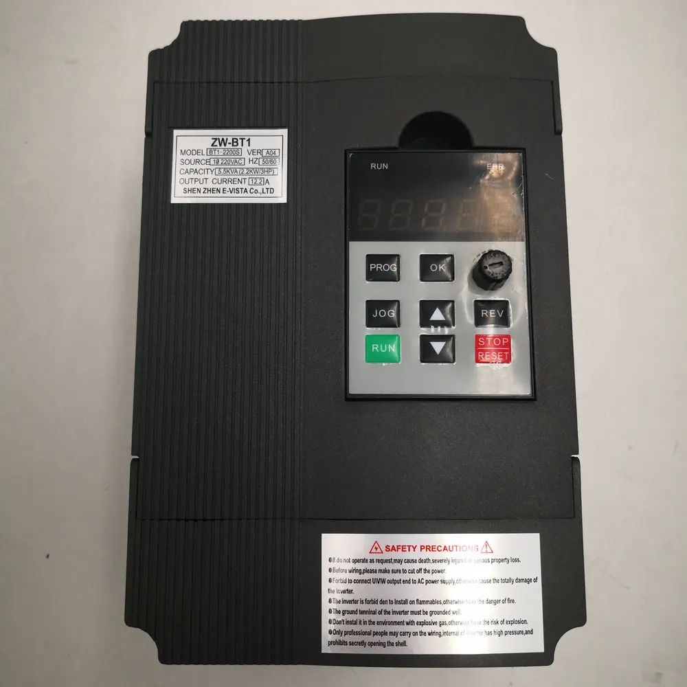 2.2KW 220V(black) VFD инвертор 220 кВт/110 кВт/4 кВт преобразователь частоты ZW-AT1 3P в/в выход ЧПУ шпиндель управления скоростью двигателя VFD конвертер - Цвет: 2.2KW 220V(black)
