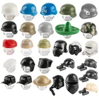 WW2 SWAT армейский шлем, строительные блоки, Военные солдаты, детали, крышка городской полиции, маски, аксессуары, кирпичи, игрушки