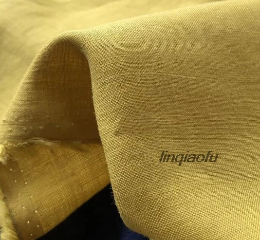 Имбирная ткань ramie высококачественное льняное платье-Ципао для одежды