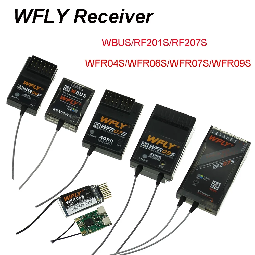 Оригинальный приемник WFLY WFR04S/WFR06S/WFR07S/WFR09S/RD201W/RF207S/RF201S 2 4G 4CH/6CH/7CH/9CH для