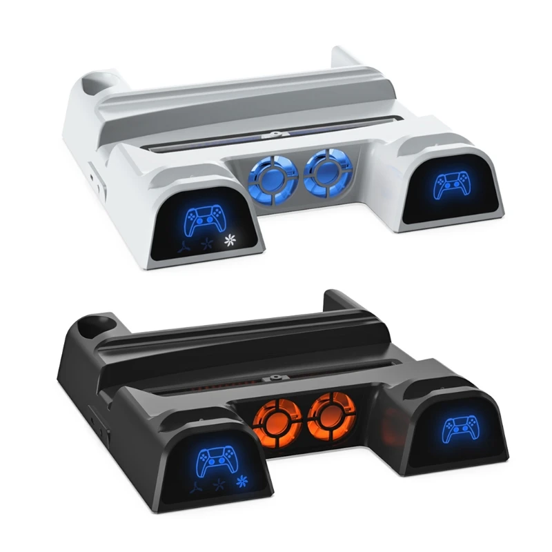

X3UA Disc Storage Rack For PS5 Multi-function Fan Base Game Handle Charging Station