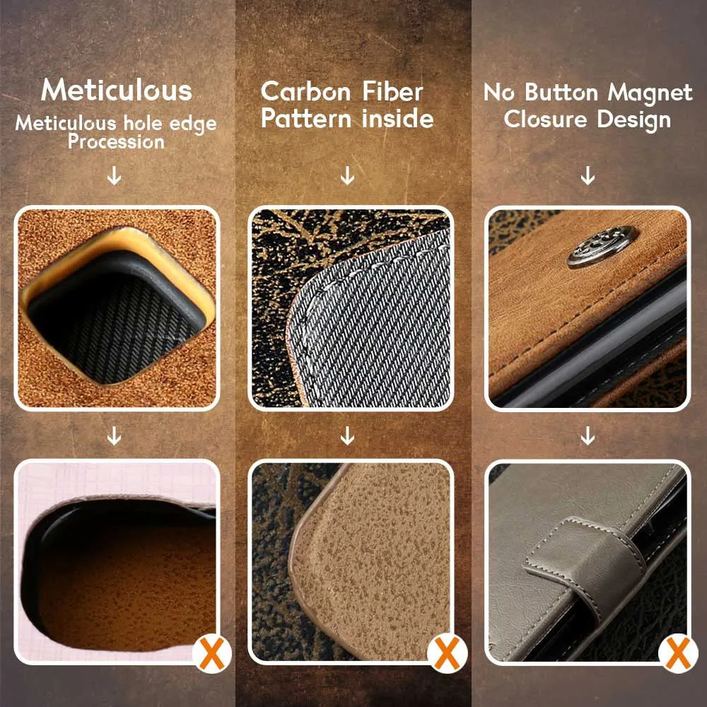 Винтажный кожаный чехол для Motorola One роскошный флип бумажник Action ретро с