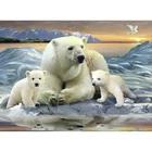Алмазная 5D картина сделай сам с белым медведем, полностью круглая Алмазная вышивка, мозаика для вышивки крестиком, картина с животными, стразы, домашний декор