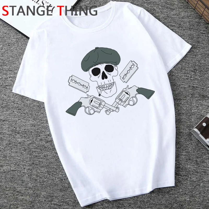 Peaky Blinders повседневные мужские футболки забавный мультфильм белая футболка