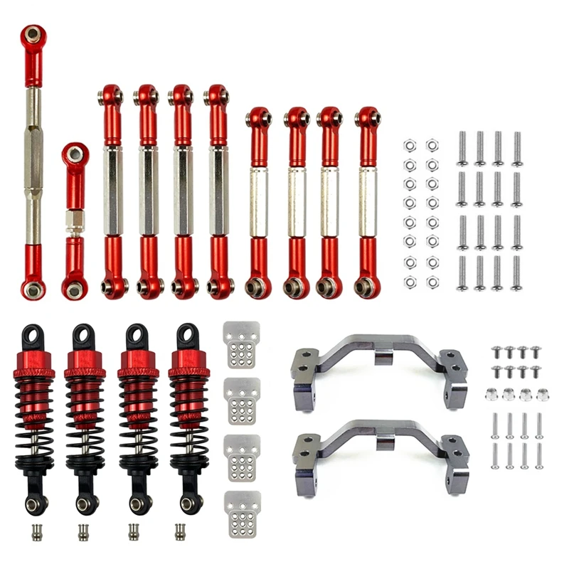 

Metal Steering Link Rod Pull Rod Mount Seat Shock Absorbers Set for WPL C14 C24 C24-1 1/16 RC Car Upgrade Parts