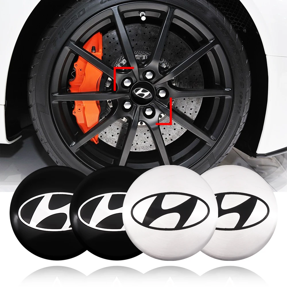 

4PCS Car Tire Wheel Center Hubcaps Sticker Car Emblem Badge Cover for Hyundai I30 Tucson Accent Creta Solaris Ix35 Accessories