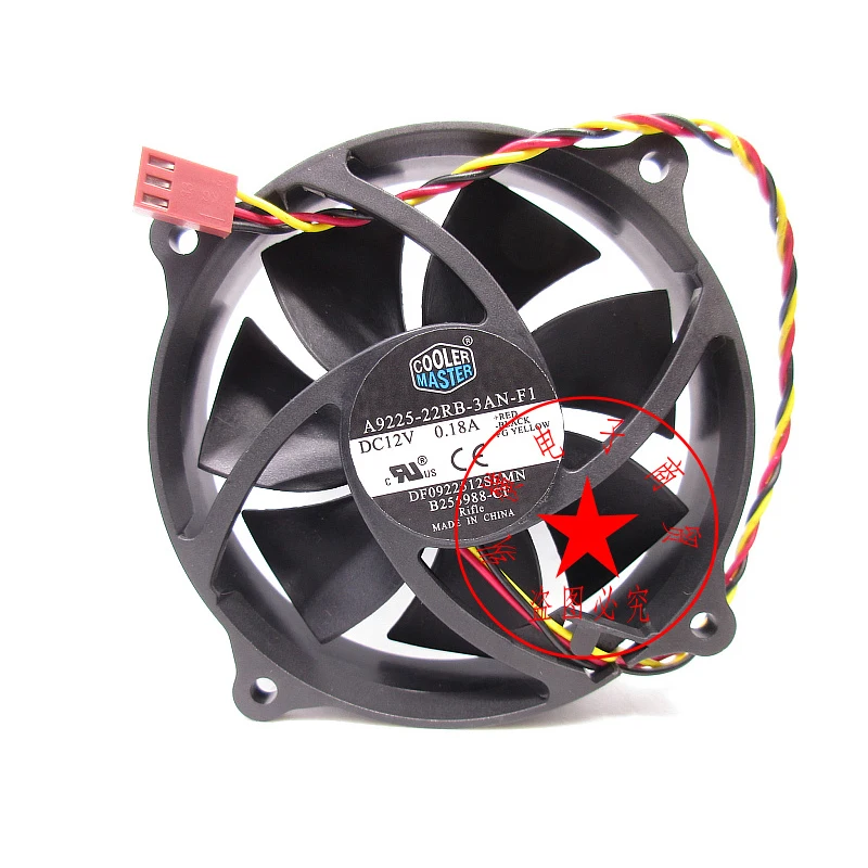 Компьютер чехол Процессор Вентилятор охлаждения A9225-22RB-3AN-F1 9 см 12V 0.18A 3-жильный круговой вентилятор