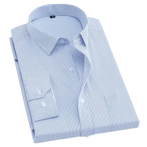 Модные новые осенние мужские строгие классические рубашки с длинным рукавом, мужские брендовые деловые повседневные рубашки, размер товара