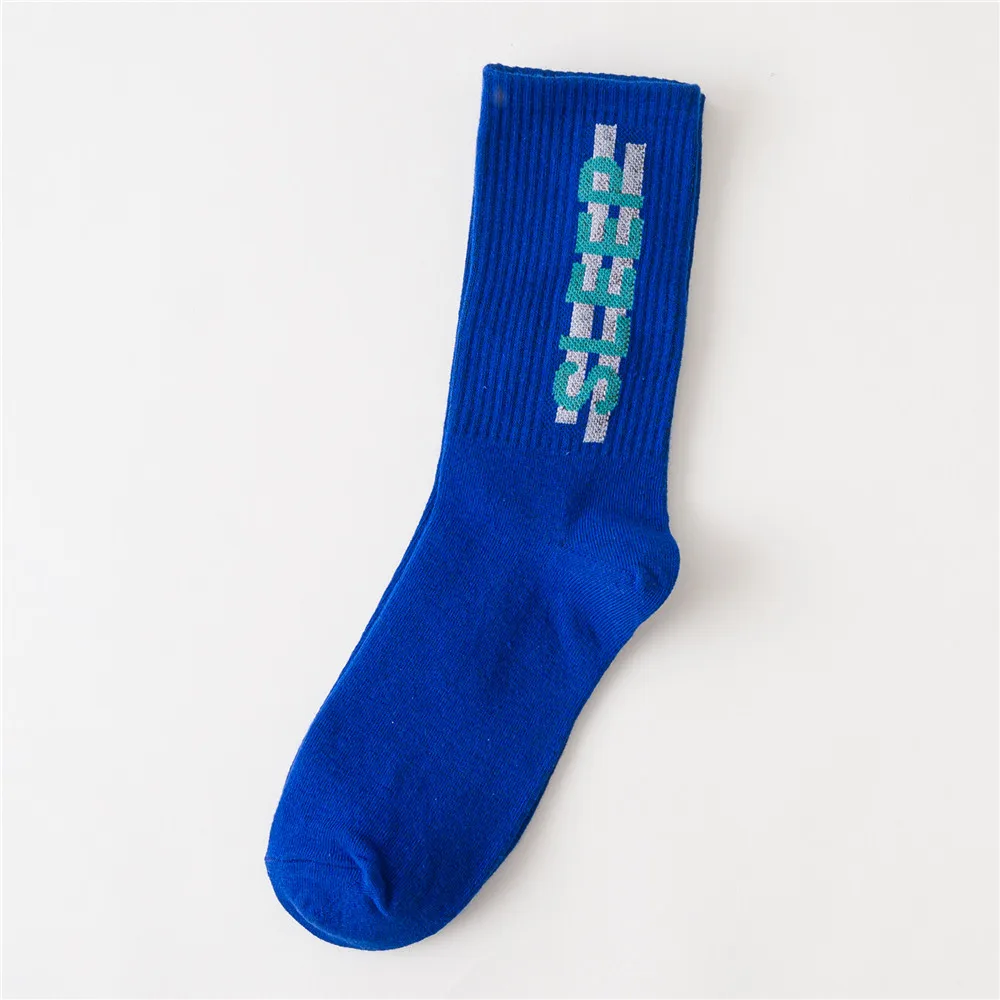 Navy Sleep Women's Funny Words Loved Think Drink Sleep Play Lettered Striped Art Socks Couples Skateboard Hipster Street Dance Harajuku Sox - Цвет: Navy Sleep