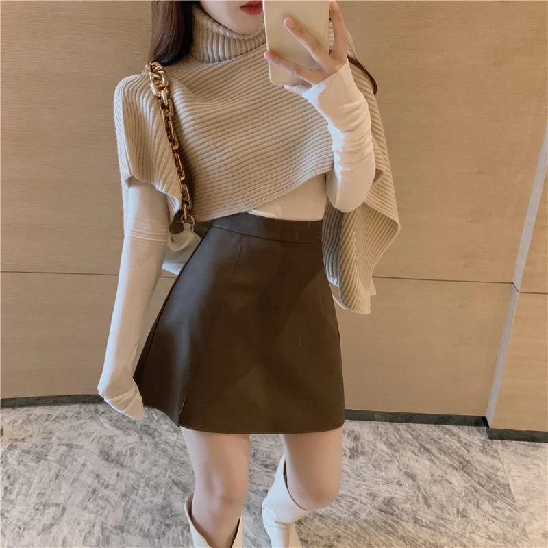 Чехол бумажник из искусственной кожи с мини юбки со складками женские Разделение