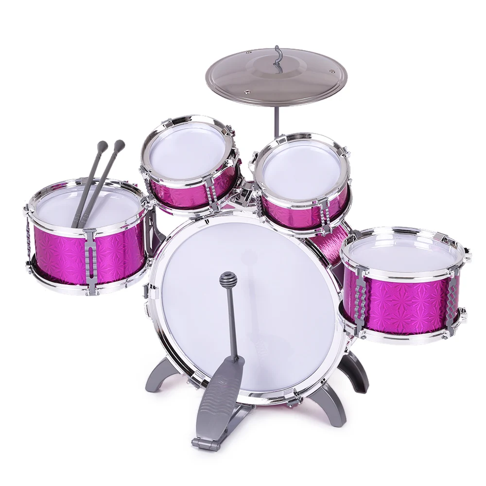 Детский ударный набор музыкальный инструмент игрушка 5 барабанов с маленькой тарелкой скалолазание