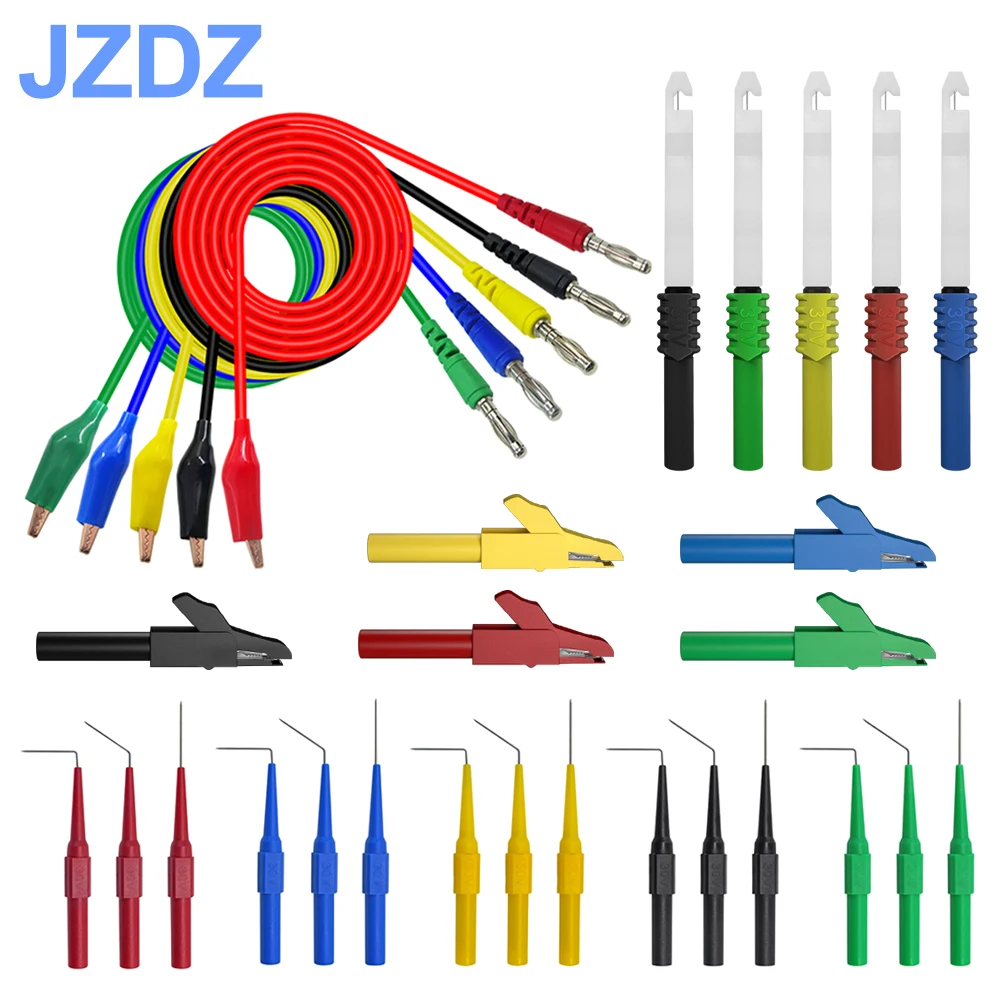 JZDZ Multimeter Test Lead Kit Alligator clip to 4 mm Banana Plug Test probe back Probes Kit JT8009