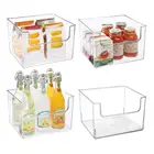 Прозрачные контейнеры органайзер для кладовки, Бытовая пластиковая корзина для хранения пищевых продуктов, ящик для кухонных столешниц, шкафов, холодильника, морозильной камеры