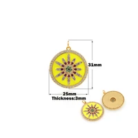 enamel disc polaris pendant is suitable for jewelry making supplies polaris charm cubic zirconia