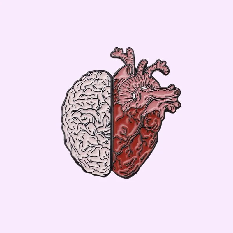 Прямая поставка булавки для мозга и сердца медицинская анатомия брошь сердце