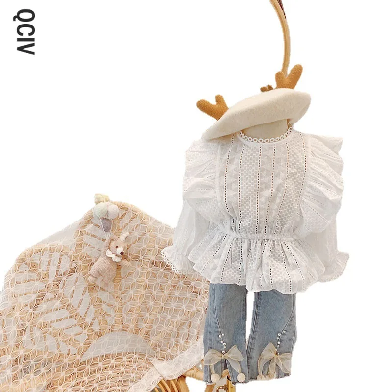 

Girls' Shirts Fashion Long-sleeved Blouse White Shirts Spring and Autumn Clothes Baby Girls Blouse Girl Tops