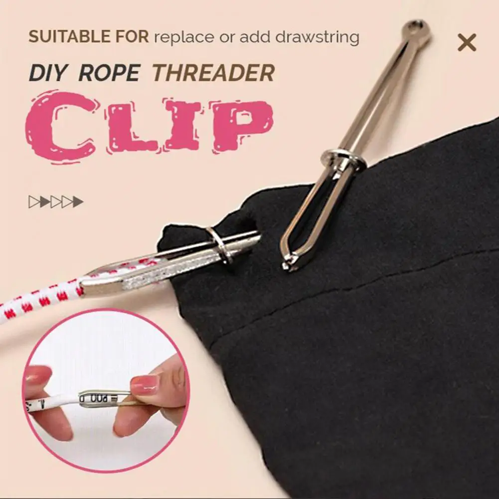 

5Pcs Practical Rope Threader Widely Use Metal Portable Adjustable Cord Threader for Home