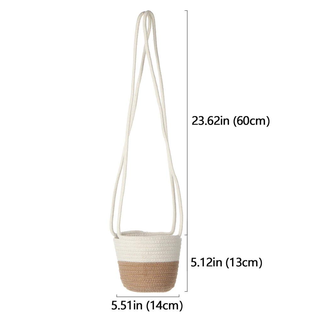 

Bonsai Holder Rope Woven Braid Cotton Jute Storage Basket Garden Plant Hanger Sundries Organizer Hanging Flowerpot