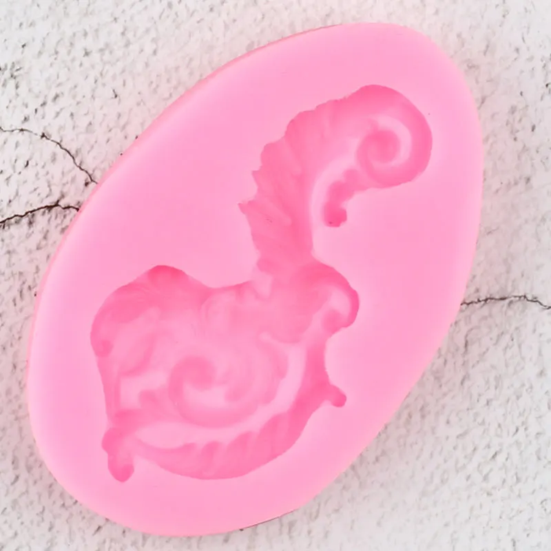 Рельефные листья прокрутки силиконовые формы мужской циферблат Топпер помадка