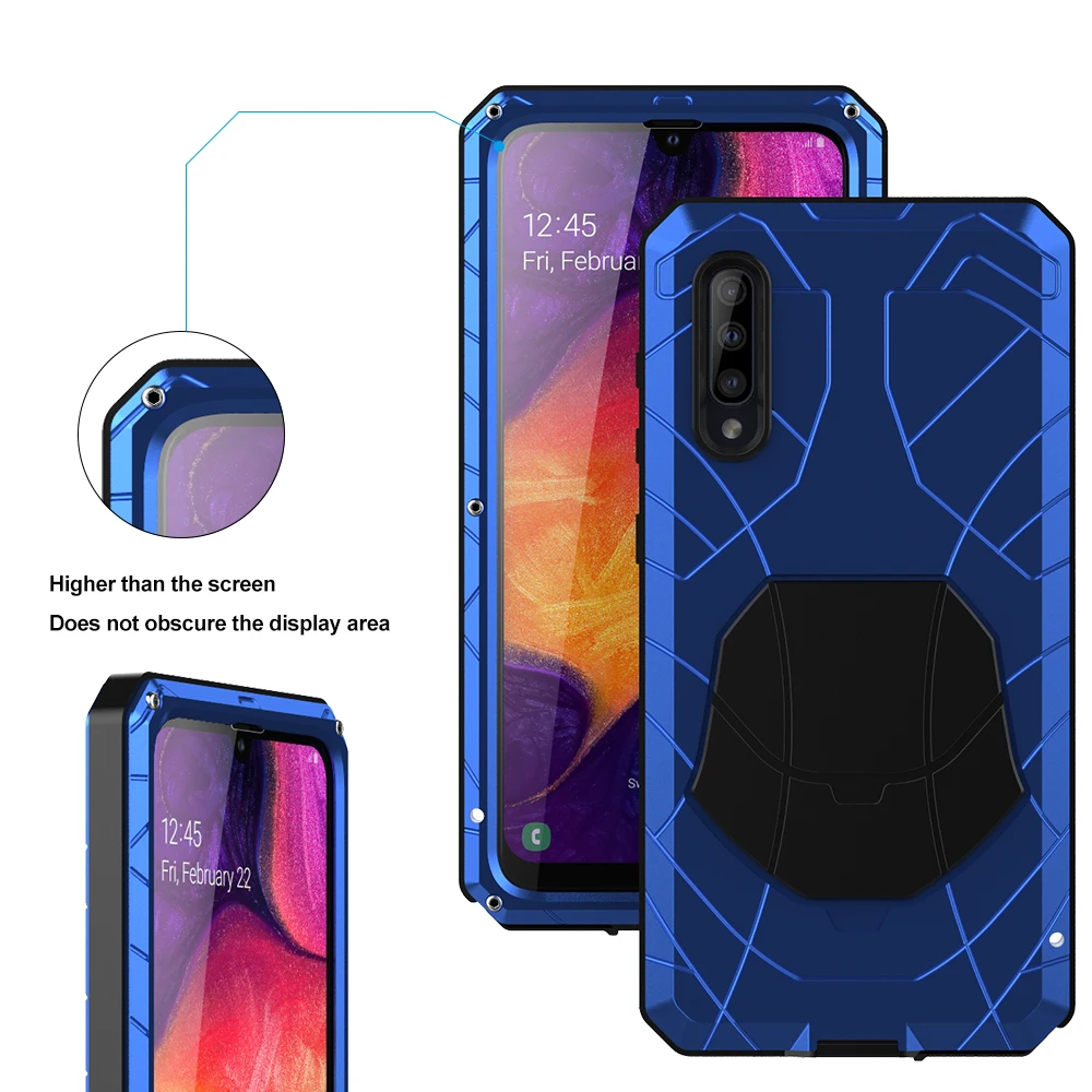 Для samsung Galaxy A30s A51 чехол для телефона жесткий алюминиевый металлический Закаленное стекло Защитная крышка для экрана сверхмощная защита A71 крышка