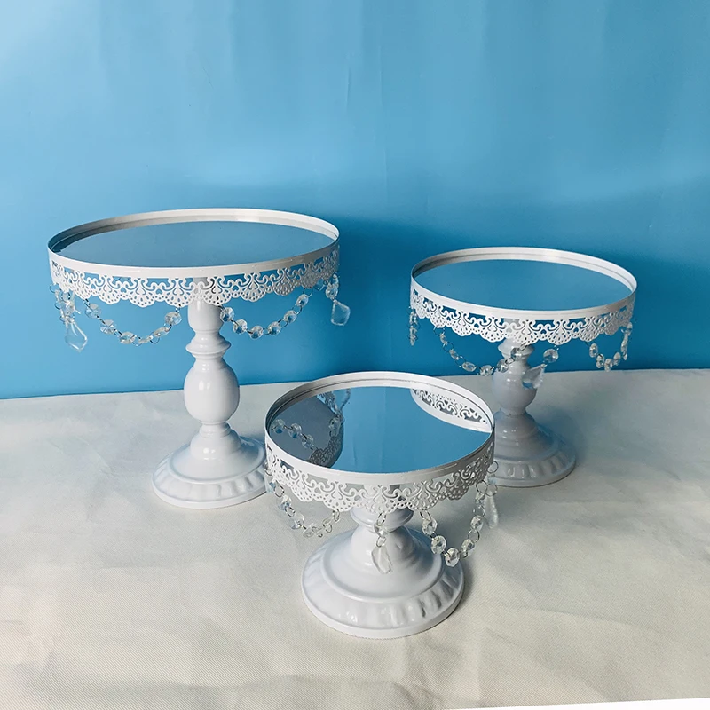 3pcs in set 1-18 шт Торт Стенд набор круглый металлический торт подставки ДЕСЕРТ ДИСПЛЕЙ кекс подставки, белый - Цвет: 3pcs in set