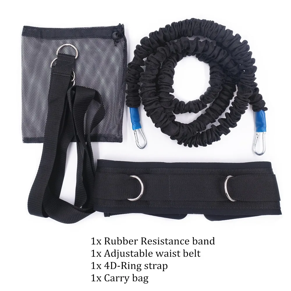 

Resistance Bungee Band with Adjustable Neoprene Belt for Running Training Workout Speed Agility Strength Basketball and Football