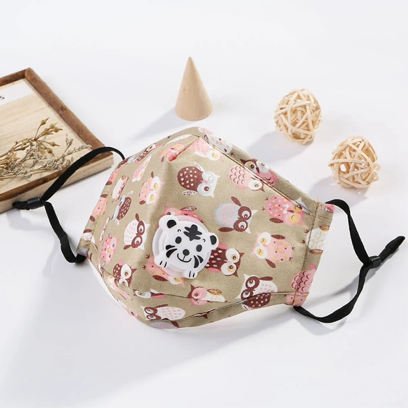 Детская маска для лица PM2.5 моющаяся рта с клапаном антидымчатая респиратор носа