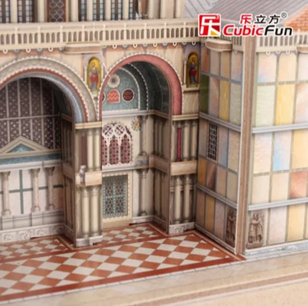 3D сувенирная Модель-пазл с изображением собора готической церкви площади Св.