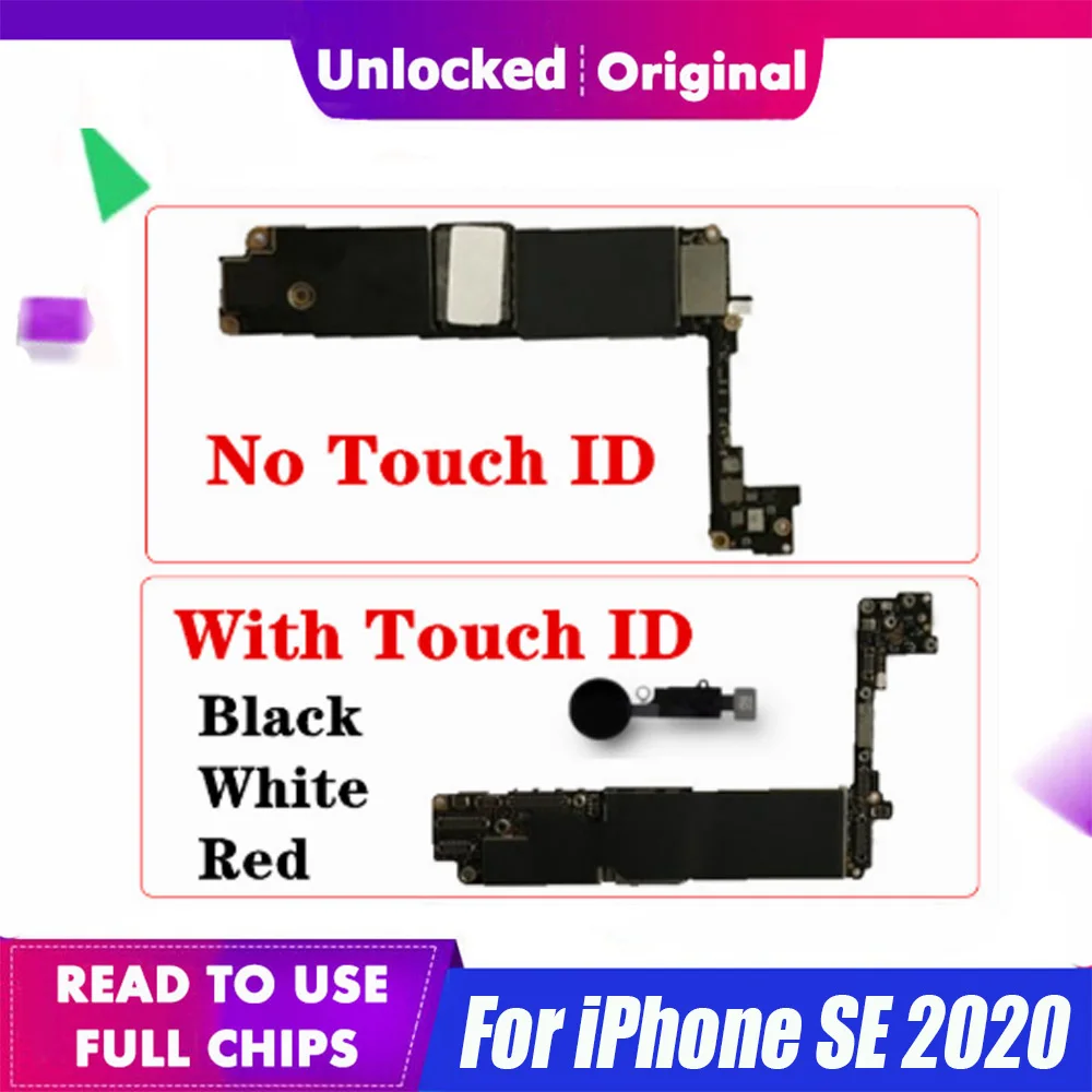 Материнская плата для IPhone SE 2020 с/без Touch ID 64 Гб/128 ГБ/256 ГБ IOS полные чипы материнская