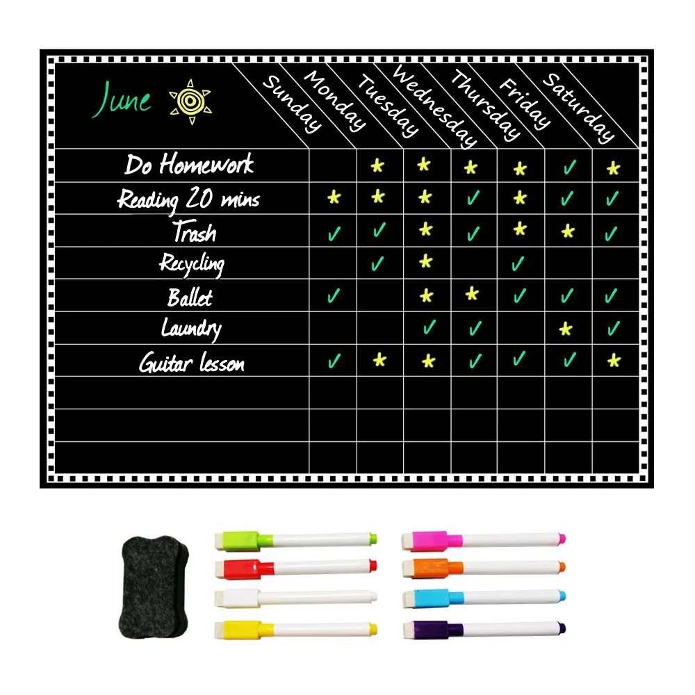 

A3 Magnetic Dry Erase Whiteboard Soft Home Office Kitchen Memo Message Magnets Board With 8 Markers and Eraser